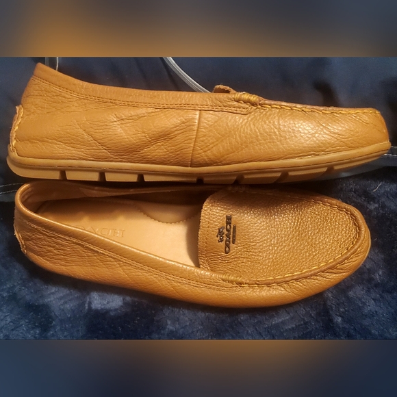 💖EUC💖 Coach Mary Lock Up Leather Loafers, Caramel Brown Women’s Size 9.5 - Picture 9 of 14